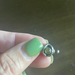 Pandora Silver and Green Earrings